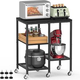 Nx4698-bn1 Ogemxu -nx4698-bn1 Kitchen Microwave Cart Stand With 23.6 Inch L X15.7 W X 27.5 H Black