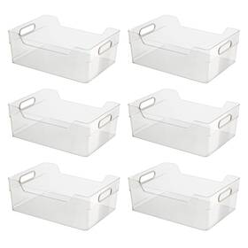 9775 Oggi Cabinet/drawer High Wall Storage Bin - 12 Inch X 8.75 Set Of 6 Clear/gra