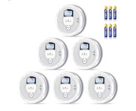 Ol-905 Oluncle 6 Pack Smoke And Carbon Monoxide Detectors 2 In 1 Co Alarm Led Indicato