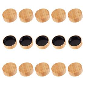 Wood-wh0027-88-us13 Olycraft 15pcs Wood Spice Jars Lids 4 Oz Fits Square 39.5mm Black