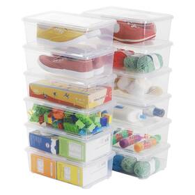 Omnslx01 Omnisafe 6 Quart Stackable Plastic Storage Shoebox Bpa-free Nestable Container With L