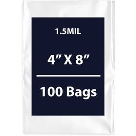 2203415-1.5mil-4x8 Omranii Multiple Sizes Clear Flat Poly Bags 1.5mil 4 Inch X 8 And 100 Low-density