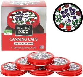Orchard Road Canning 853599005099 Mason Jar Lids - Decorative Caps Fit Regular Mouth Jars Red