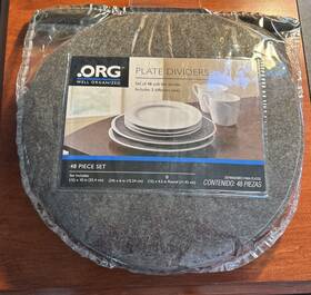 Org 444600768081 .org Felt Plate China Dividers Gray Dish Protectors 48 Count 3 Sizes Org 444600768081 .org Felt Plate China Dividers Gray Dish Protectors 48 Count 3 Sizes