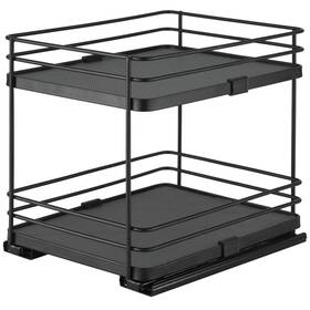 Organize It All 633125290256 2 Tier Slide Out Shelf Organizer In Matte