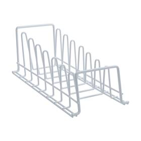 Nh-1902w Organize It All Vinyl Coated Kitchen Wire Lid Plate Rack 8 Dividers Great F