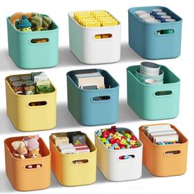 Yp8805 Orgidol 10 Pack Colorful Plastic Storage Bins Container For Organizing Colo Yp8805 Orgidol 10 Pack Colorful Plastic Storage Bins Container For Organizing Colo