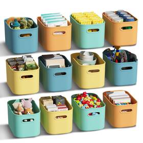 Yp880512c Orgidol 12 Pack Colorful Plastic Storage Bins Container For Organizing Colo Yp880512c Orgidol 12 Pack Colorful Plastic Storage Bins Container For Organizing Colo