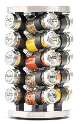 8101592042 Orii 20 Jar Stainless Steel Rotating Spice Rack