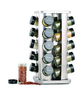 Gsr3421 Orii 20 Jar Spice Rack With Spices Included - Revolving Tower Organizer For K