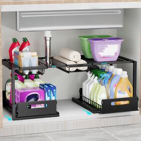 Or176us Oroonoko Under Sink Organizers And Storage 2-tier Metal Pull Out Drawer Organizer For