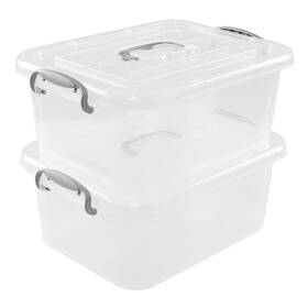 Ortodayes 751300823782 Clear Storage Boxes With Lids 8 Liter Bins Set Of 2 Ortodayes 751300823782 Clear Storage Boxes With Lids 8 Liter Bins Set Of 2