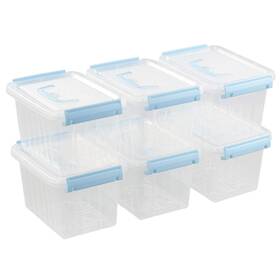 Ortodayes 751300823928 3 Quart Plastic Storage Bins Pack Of 6 Small Boxes With Lids