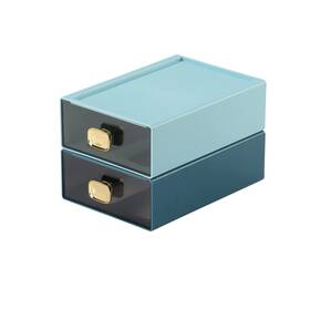 Sdo3-2m-bu Osteed Sdo3-2m-bu&cyan Spacious Desk Drawers Stackable Desktop Organizer Plastic Storage Box For O
