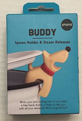 Ototo 290015169318 Buddy The Dog Tan Spoon Holder And Steam Releaser Brand New