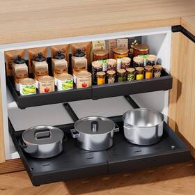 Lalan-b-1 Ougui 1 Pack Slide Out Drawers Organizer For Kitchen Cabinets 21 Inch Deep Pull Ca