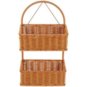 Tdd8389w0s32y215x6u1x Ounona Wall 2 Tiers Storage Basket Woven Hanging Organizer Wall-mounte