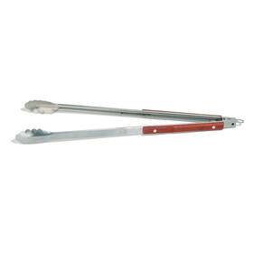 Qb22 Outset Locking Stainless Steel Grill Tongs Extra Long 22 Inch Rosewood Hand