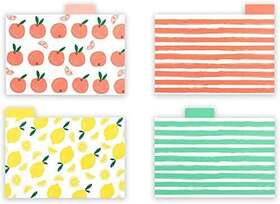 Outshine 037203892330 Premium Recipe Card Dividers 4x6 With Tabs Fruit Design Set Of 24