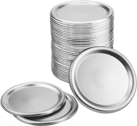 Owevvin 40 Pieces Regular Mouth Mason Jar Split-type Lids With Silver