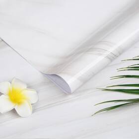 Oxdigi 609301520981 Marble Contact Paper Self-adhesive Waterproof Pvc White 24x196 In