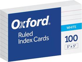40136 Oxford Ruled Index Cards 3 Inch X 5 White 100 Per Pack 3x Inches