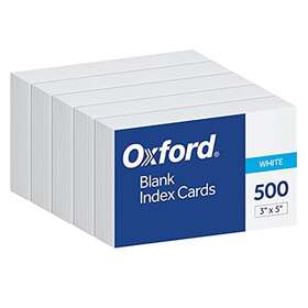 40175 Oxford Index Cards 500 Pack 3x5 Blank On Both Sides White