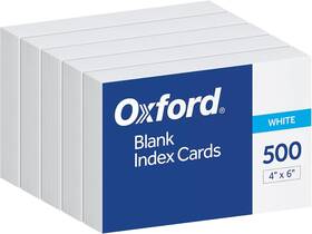 40177 Oxford Index Cards Blank On 4x6 100 Count Pack Of 5 White