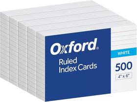 40178 Oxford Index Cards 500 Pack 4x6 Ruled On Front White