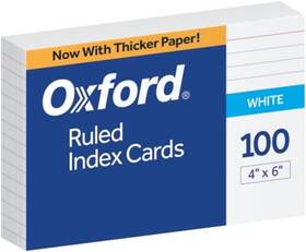 Ess41 Oxford 4 Inch X 6 Ruled White Index Cards 100/pack 100