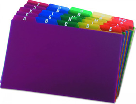 73155 Oxford Poly Index Card Guides Alphabetical A-z Assorted 5inch X 8