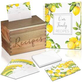 Paige Mcrae Home & Decor 704537459996 Recipe Box With Cards And Dividers - 4x6 Lemon Themed Covers D