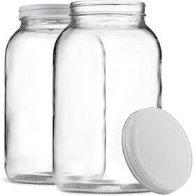 Esys-js-1203-717 Paksh Novelty 1 Gallon Glass Jar With Lid 2 Pack Large Metal