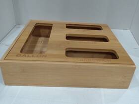 Palm Naki 808218626254 Usedlikenew - Bamboo Slotted Ziplock Bag Organizer