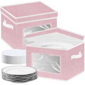 Bf39 Pantryily China Storage Containers For Dishes Plate 12 Inches Pink