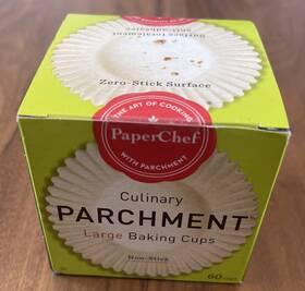 Paper Chef 628689700600 Paperchef Culinary Parchment Large Baking Cups 60 Per Box Non-stick New Sealed