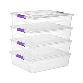 Party Club Of America 952192750598 Clear Plastic Storage Bins With Lids Stackable Box For Crafts Suppli