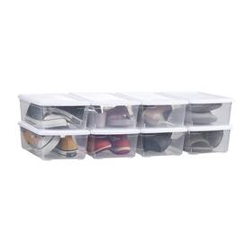 Nasslx01 Party Club Of America 6 Quart Latching Storage Box Plastic Clear Bins With Lids Stackable 8