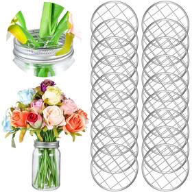 Frog-01 Patelai Mason Jar Frog Lid Insert Metal Flower Organizer Silver