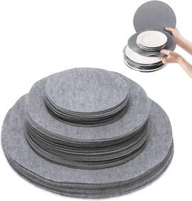 Pehciroe 692757620992 96 Pack Felt Plate Dividers Protectors Thick Round Separators Pads