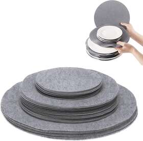 Vlq0150-gr Pehciroe Felt Plate Storage Dividers Protectors 48 Pieces Round Separators Pa