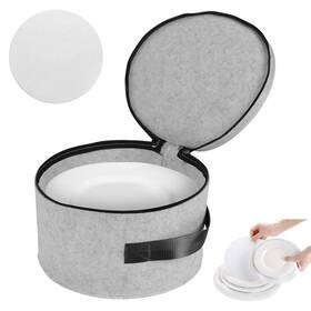 Vlq0189-a Pehciroe Plate Storage Case With Lid 12 Inch Felt China Containers Dinnerware Sto