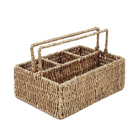 Pm23-dh72 Pemar Large L-sized Hand Woven Utensil Caddy Carrier Natural Jute Wicker Con
