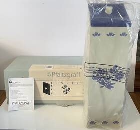 045-410-00 Pfaltzgraff Yorktowne Wooden Shopping Bag Grocery Holder Original Box Rare