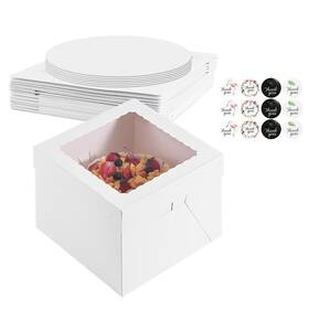 Dgh888-8 Pfamkeer 16pcs 8x8x8 Inches Cake Boxes 8pcs White Bakery With Window And Bo