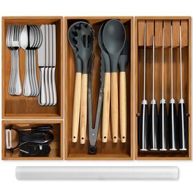 Piklohas 972822278223 Carbonized Bamboo Kitchen Silverwar Drawer Organizer 14.2 Inch Length Natural Piklohas 972822278223 Carbonized Bamboo Kitchen Silverwar Drawer Organizer 14.2 Inch Length Natural