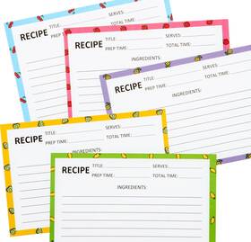 Pinkeesea 790832150676 Recipe Cards 50 Pcs 4x6inch Double Sided Thick Card Stock Original 5 Fruit De