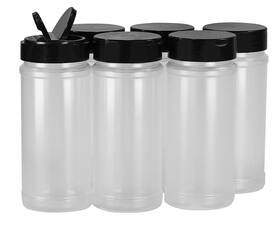 Pinnacle Mercantile 850003631301 Square 16oz. Spice Jars With Sifter Lids 16 Ounces Clear