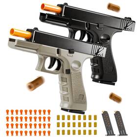 Pistolaify 768795692939 2pack Soft Bullet Toys Gun - Semi-automatic Handgun With Shell Ejection And A