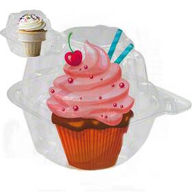 43235-71839 Pizety 50 Jumbo Individual Cupcake Containers Large Strong Quality Clear